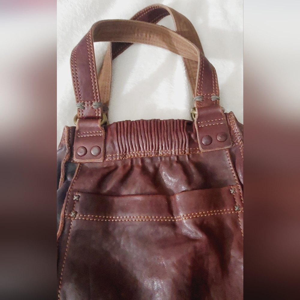 Lucky Brand Rich Brown Leather Satchel - Picture 14 of 16